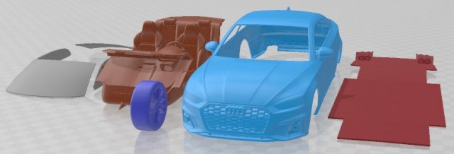 Audi S5 Coupe 2020 Printable Car 3D 프린트 모델 .c4d .max .obj .3ds .fbx .stl .blend 