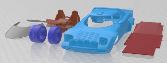 Lancia Stratos Rally 1972 Printable Car 3D Print Model .c4d .max .obj .3ds .fbx .stl .blend 
