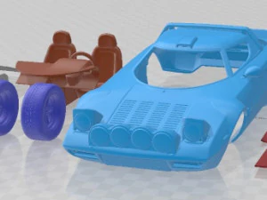 Lancia Stratos Rally 1972 Printable Car 3D Print Model