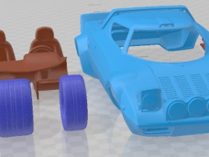 Lancia Stratos Rally 1972 Printable Car 3D Print Model