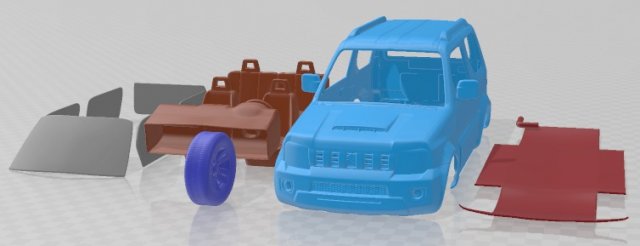 Suzuki Jimny 2013 Printable Car 3D प्रिंट मॉडल .c4d .max .obj .3ds .fbx .stl .blend 