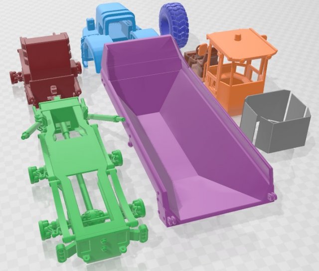Articulated Dump Truck Printable 3D Baskı Modeli in Otomotiv 3DExport