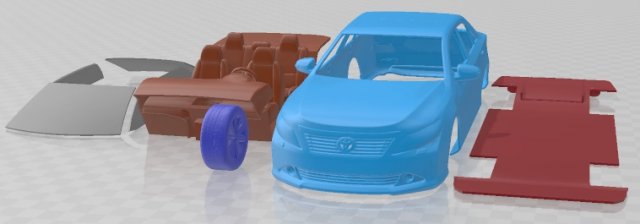 Toyota Aurion 2012 Printable Car 3D-printmodel .c4d .max .obj .3ds .fbx .stl .blend 