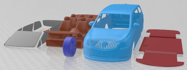 Buick GL8 2011 Printable Car 3D-printmodel .c4d .max .obj .3ds .fbx .stl .blend 