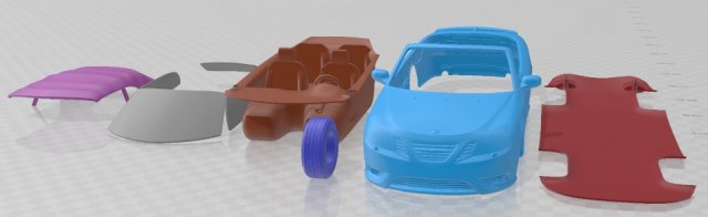 Saab 9-3 Convertible 2008 Printable Car Modèles 3D en vedette .c4d .max .obj .3ds .fbx .stl .blend 