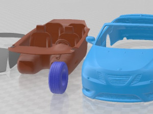 Saab 9-3 Convertible 2008 Printable Car 3D Print Model