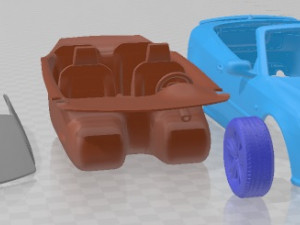 Saab 9-3 Convertible 2008 Printable Car Modèles 3D en vedette
