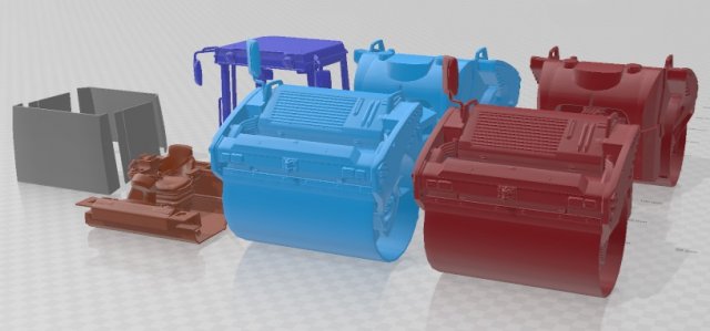 Articulated Tandem Vibratory Road Roller Printable Modelo de Impressão 3D .c4d .max .obj .3ds .fbx .stl .blend 