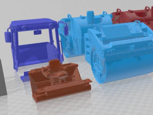 Articulated Tandem Vibratory Road Roller Printable 3D Print Model