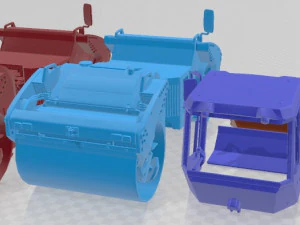 Articulated Tandem Vibratory Road Roller Printable 3D Print Model