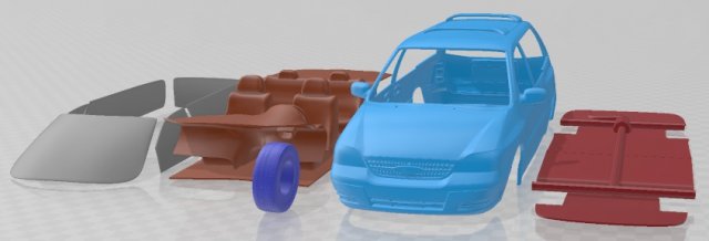 Windstar 1999 Printable Car Model do druku 3D .c4d .max .obj .3ds .fbx .stl .blend 