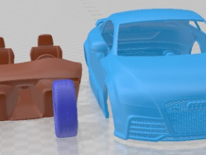 Audi TT RS 2009 Printable Car 3D Baskı Modeli