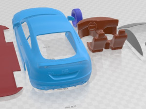 Audi TT RS 2009 Printable Car 3D Baskı Modeli