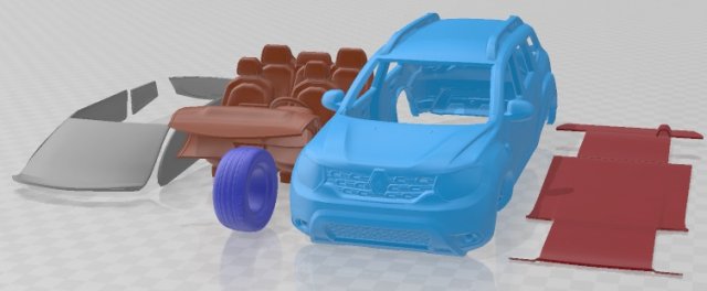 Renault Duster 2018 Printable Car Modèles 3D en vedette .c4d .max .obj .3ds .fbx .stl .blend 