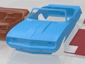 Chevrolet Camaro 1969 Convertible Printable Car 3D Print Model