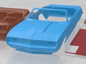 Chevrolet Camaro 1969 converteerbare afdrukbare auto 3D printmodel