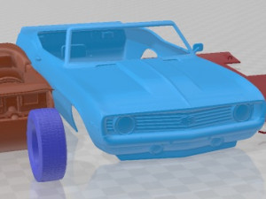Chevrolet Camaro 1969 Convertible Printable Car 3Dプリントモデル