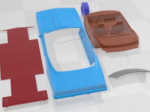 Chevrolet Camaro 1969 Convertible Printable Car 3Dプリントモデル
