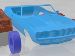 Chevrolet Camaro 1969 Z28 Cabrio Parintable Car Model Cetak 3D