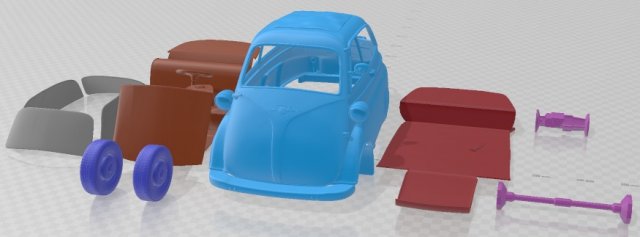 Isetta 300 1956 Printable Car 3D-printmodel .c4d .max .obj .3ds .fbx .stl .blend 