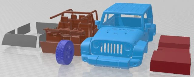 Jeep Wrangler 2012 Printable Car 3D Print Model .c4d .max .obj .3ds .fbx .stl .blend