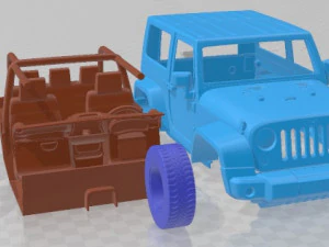 Jeep Wrangler 2012 Printable Car 3D Print Model