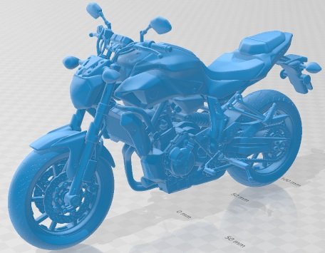 Yamaha FZ 07 2016 Printable Motorbike Modelo de Impressão 3D .c4d .max .obj .3ds .fbx .stl .blend 