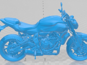 Yamaha FZ 07 2016 Printable Motorbike Modelo de Impressão 3D