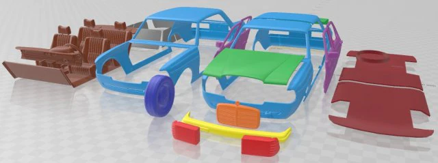 Mercedes Benz W123 Sedan 1975 Printable Car 3D Print Model .c4d .max .obj .3ds .fbx .stl .blend 