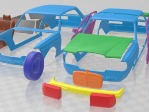 Mercedes Benz W123 Sedan 1975 Printable Car 3D Print Model