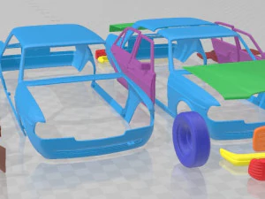 Mercedes Benz W123 Sedan 1975 Printable Car 3D Print Model