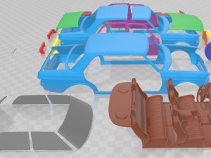 Mercedes Benz W123 Sedan 1975 Printable Car Modelo de Impressão 3D
