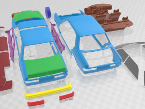 Mercedes Benz W123 Sedan 1975 Printable Car Modelo de Impressão 3D
