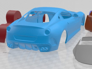 Ferrari 599 GTO 2011 Printable Car 3D प्रिंट मॉडल