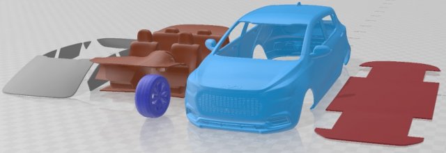 EVO Electric 2022 Printable Car 3D Принт Модель .c4d .max .obj .3ds .fbx .stl .blend 