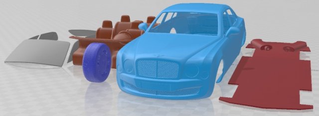 Bentley Mulsanne 2011 Printable Car Modèles 3D en vedette .c4d .max .obj .3ds .fbx .stl .blend 