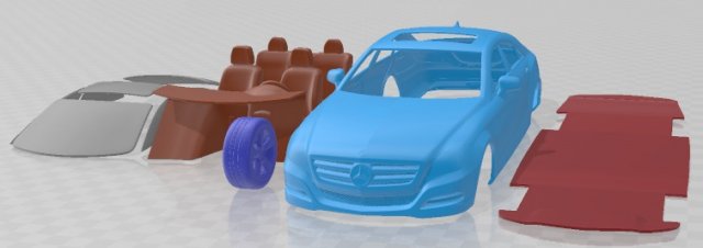 Mercedes Benz CLS Class W218 2014 Printable Car 3D-Druckmodell .c4d .max .obj .3ds .fbx .stl .blend 
