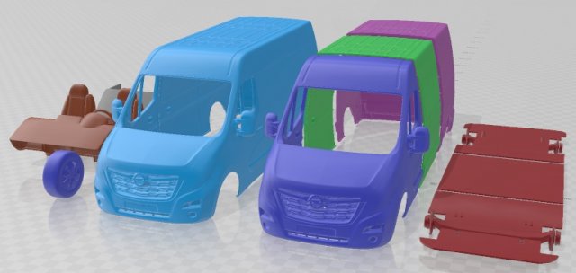 Opel Movano L2H2 2020 Printable Van 3Dプリントモデル .c4d .max .obj .3ds .fbx .stl .blend 