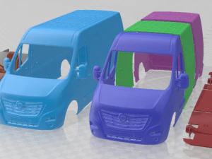 Furgoneta Imprimible Opel Movano L2H2 2020 Modelo de impresión 3D