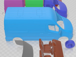 Opel Movano L2H2 2020 Printable Van 3Dプリントモデル