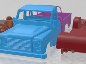 Land Rover Defender 110 PickUp 2011 Printable Car 3D Print Model