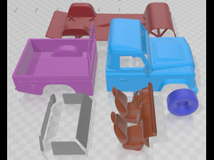 Land Rover Defender 110 PickUp 2011 Printable Car Modèles 3D en vedette