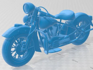 Motocicleta para impress&atilde;o Harley Davidson F 1946 Modelo de Impressão 3D
