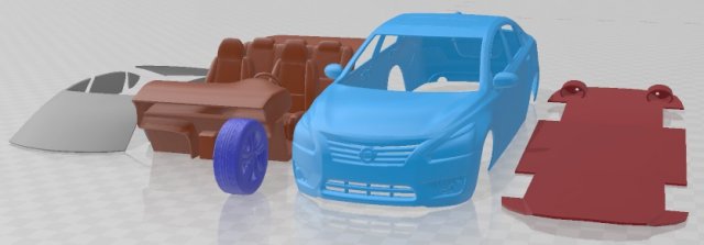 Nissan Altima Sedan 2013 Printable Car 3D 打印模型 .c4d .max .obj .3ds .fbx .stl .blend 