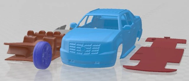 Cadillac Escalade EXT 2011 Printable Car 3D Print Model .c4d .max .obj .3ds .fbx .stl .blend