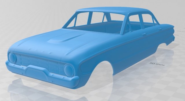 Falcon 1960 Printable Body Car 3Dプリントモデル .c4d .max .obj .3ds .fbx .stl .blend