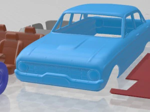 फाल्कन 1960 मुद्रण योग्य कार 3D प्रिंट मॉडल