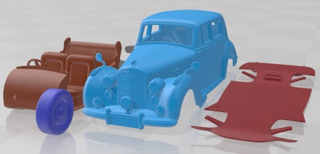 Bentley R Type 1953 Printable Car 3D प्रिंट मॉडल .c4d .max .obj .3ds .fbx .stl .blend 