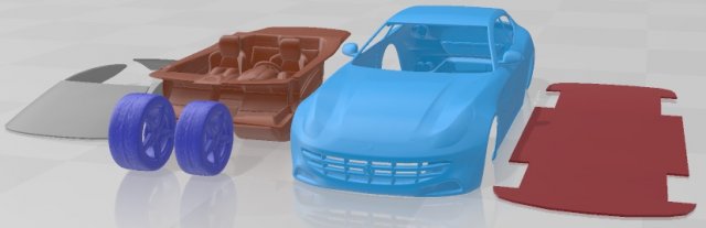 Ferrari FF 2012 Printable Car 3D-Druckmodell .c4d .max .obj .3ds .fbx .stl .blend 