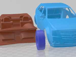 Cadillac CTS Sport Wagon 2009 Printable Car Modelo de Impressão 3D